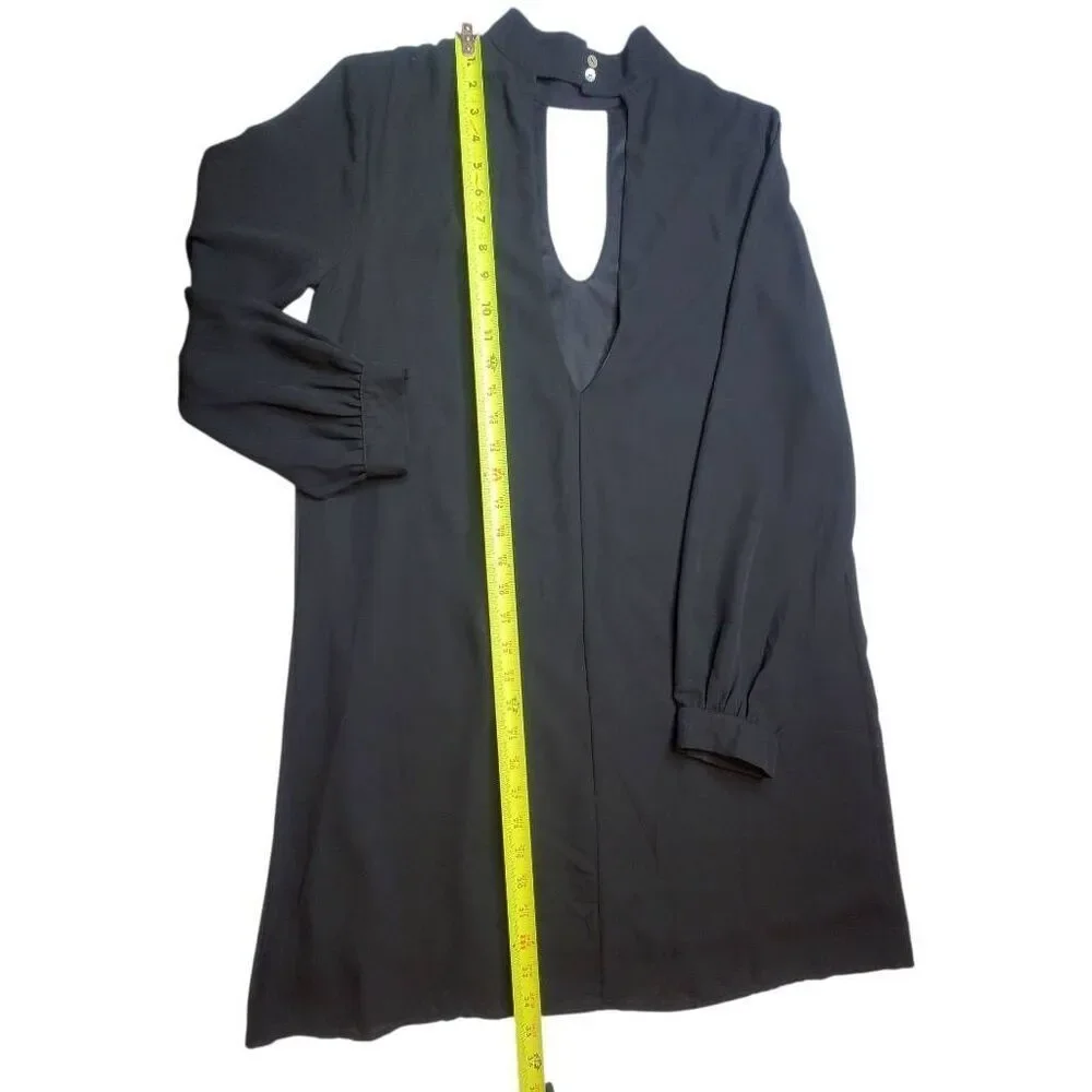 Dee Elle Dress Black Long Sleeve Mock Neck Keyhole Chic Party Dress - Picture 6 of 8